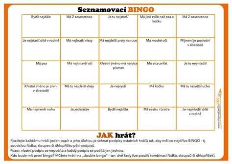 SEZNAMOVACÍ BINGO